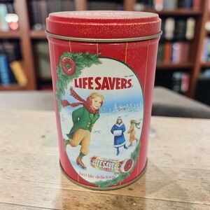 VTG Life Savers 1991 Limited Edition Holiday Keepsake Tin Christmas Decor Red 6"